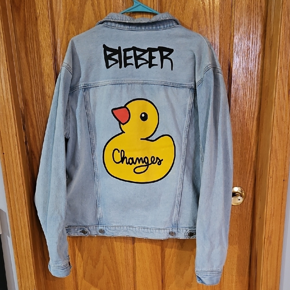 Denim Jacket with Yellow Duck Patch